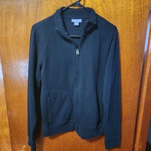 Women's Medium Laura Scott Black Full Zip Fleece Lined Jacket
